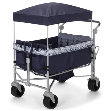 Safety 1st Summit 4 Seater Wagon Stroller Quad Wagon Stroller with Canopy Stroller Wagon for Kids Foldable Kids Wagon Stroller Navy Ink