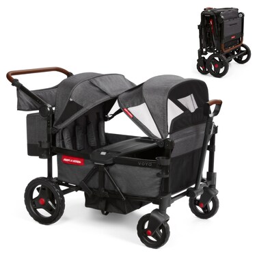 Radio Flyer Voya Quad Stroller Wagon 4 Seater Wagon Stroller for Kids Baby Stroller Wagon