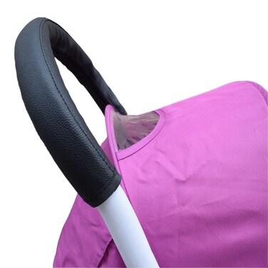 LLUFO Stroller Handle CoverHandle Sleeve Cover Grip Bar Replacement Compatible with BBZ Yoya Stroller Armrest Bumper Bar Accessories Zipper Open Vegan Leather  Black