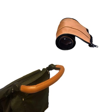 DAYSTART Leather Handlebar CoverBaby Pram Accessories Stroller Armrest PU Leather Case Cover for Arm CoversBrown