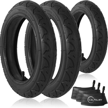 CALPALMY 125 Front and 16 Back Wheel Replacement Tubes and Tires  Compatible with BoB Stroller Tire Tube Revolution SEProFlexSUIronman  Made from BPALatex Free Butyl Rubber
