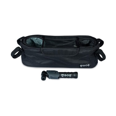 BOB Gear Deluxe Handlebar Console with Tire Pump for Single Jogging Strollers Black