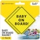 ASSURED SIGNS Baby On Board MAGNET for Car  2 Pack 5 by 5  Essential Magnetic Sticker Sign for Bumper  Bright Yellow and Reflective  Best Safety Sign Accessories for Cars