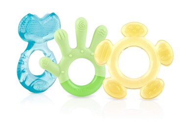 Nuby 3 Step Soothing Teether Set  Colors may vary