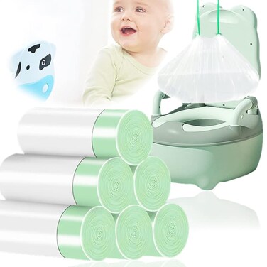 Panxxsen 100 Pack Potty Chair Liners with DrawstringTraining Toilet Seat Potty BagsDisposable Cleaning Bag for Kids Toddler Adults Pet Outdoors44 x 24 cm