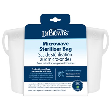 Dr Browns 100 Silicone Microwave Steam Sterilizer Bag for Baby Bottles Breast Pump Parts  Other Toddler Accessories Reusable Sterilizing Bag