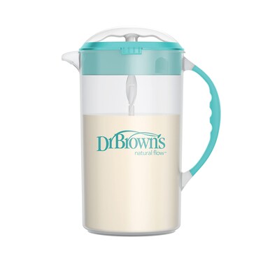 Dr Browns Baby Formula Mixing Pitcher with Adjustable Stopper Locking Lid  No Drip Spout 32oz BPA Free Teal