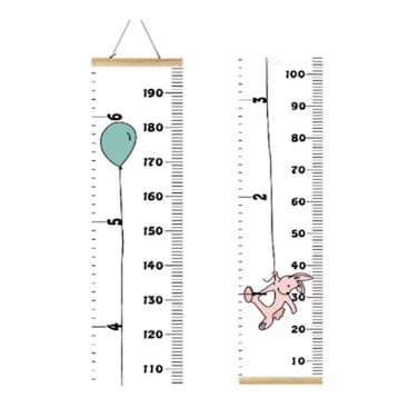 MinoMia Kids Growth Chart Wood Frame Fabric Canvas Height Measurement Ruler from Baby to Adult for Childs Room Decoration 79 x 79in 79 x 79in Balloon Rabbit