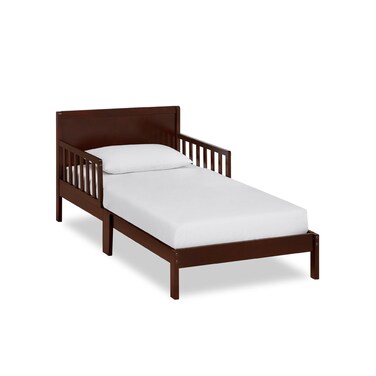 Dream On Me Brookside Toddler Bed in Espresso Greenguard Gold Certified JPMA Certified Low to Floor Design NonToxic Finish Safety Rails Made of Pinewood
