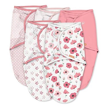 SwaddleMe Original Swaddle  Size SmallMedium 03 Months 5Pack Pretty Poppy