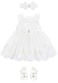 TF Taffy Baby Girl Christening Baptism Embroidered Dress Gown 6 Piece Deluxe Set 03 Months White