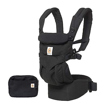 Ergobaby Omni 360 AllPosition Baby Carrier for Newborn to Toddler with Lumbar Support 745 Pounds Pure Black 1 Count Pack of 1