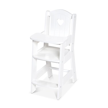 Melissa  Doug Play High Chair  Pretend Play High Chair Baby Doll AccessoriesWhite
