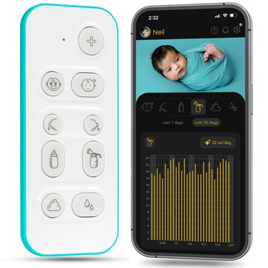 nubo Baby Tracker  Sleep Pee Poop  Baby Feeding Tracker with App  OneTouch Baby Log New Parent Gifts  Welcome Baby Gift