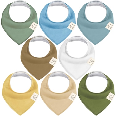 KeaBabies 8Pack Organic Baby Bandana Drool Bibs  Bandana Bibs for Baby Boy Baby Girl Baby Boy Bibs Baby Bibs for Eating Bibs 06 months Bibs 618 months Teething Bibs for Infants Daybreak