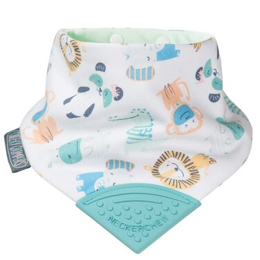 Cheeky Chompers Baby Bibs with Teether  2 months Teething Bibs Toddler Bibs  Reversible Dribble Bib  Baby Teether  MultiAward Winning Neckerchew
