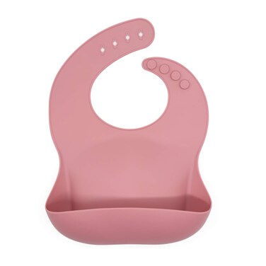 The Happy Stork Silicone Baby Bib with Food Catcher Adjustable Fit Waterproof Silicone Bibs for Girl Boy Infant and Toddlers Ages 6 to 36 Months