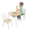 KidKraft Wooden Round Table  2 Chair Set with Center Mesh Storage  Natural White Gift for Ages 36 235 x 173