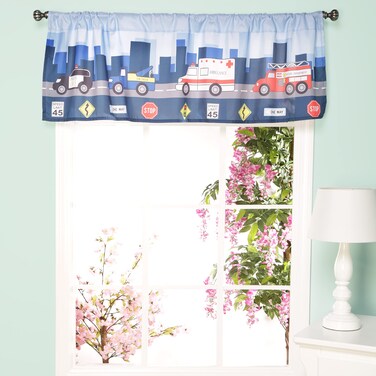 EVERYDAY KIDS Nursery Window Valance Little Rescuer