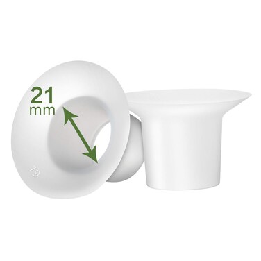 LOZAEVE 21mm Silicone Flange Inserts for Spectra S1 S2 Medela Breast Pump Shields Freestyle Harmony Sonata to Reduce 24mm Elastic Nipple Tunnel Down to 21mm Also Fits Freemie 25mm Cups 2pcEach