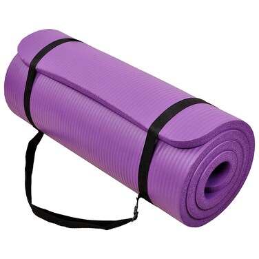 BalanceFrom GoCloud AllPurpose 1Inch Extra Thick High Density AntiTear Exercise Yoga Mat with Carrying Strap