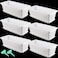 HAKZEON 6 Pack 17 Inches Plastic Flower Box Planters with Trays Countryside Flower Window Boxes with 30 Plant Labels White Rectangular Vegetable Planters for Windowsill Porch Balcony Garden