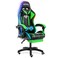 VANSPACE Gaming Chair Massage with LED RGB Lights and Footrest Ergonomic Computer Chair High Back Video Game Chair with Adjustable Lumbar Support Linkage Armrest Green and Black