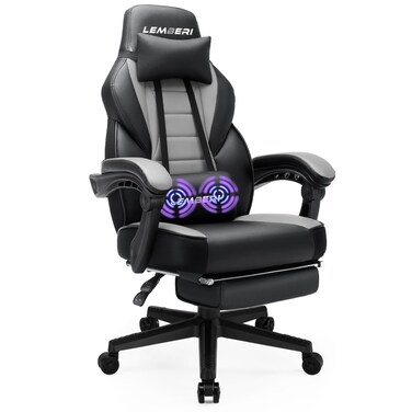 LEMBERI Gaming Chairs with FootrestErgonomic Video Game Chairs for AdultsBig and Tall Chair 400lb Weight Capacity Racing Style Computer Gamer Chair with Headrest and Lumbar Support