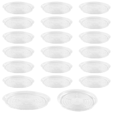 UltraOutlet 20 Pack 12 Inches Clear Plastic Plant Saucer Drip Trays Large Plant Plate Dish for Indoor Flower Pots and Planters Bulk