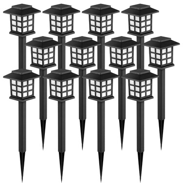 GIGALUMI Solar Pathway Lights Outdoor 12 Pack Solar Lights OutdoorSolar Garden LightsSolar Walkway Lights for Garden Landscape Path Yard Patio Driveway