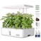 iDOO 12 Pods Hydroponics Growing System Indoor Herb Garden with 23W LED Grow Light Automatic Timer Germination Kit with Fan Height Adjustable for Home Kitchen White