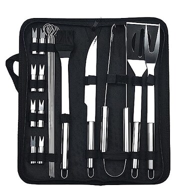 OOX 20pc BBQ Grill Tool Set  Professional BBQ Accessories Set for Outdoor Cooking Camping Grilling Smoking