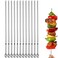 12PCS Kabob Skewers Flat Metal Stainless Steel BBQ Barbecue Skewer 14 AntiRoll Heavy Duty Shish Kebob Sticks Wide Reusable Grilling Skewers Set for Meat Shrimp Chicken Vegetable Kebab Fork Sausage