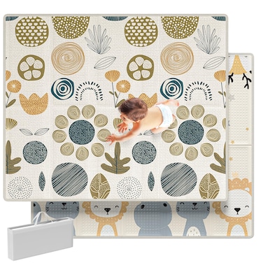 MLoong Baby Play Mat for Floor59x71x04inch Playmat for Baby with Carry Bag Foldable Play MatKids Foam Play MatWaterproof Carlwing Mat for BabyLarge Infant PlaymatIndoorOutdoor Playing Mat