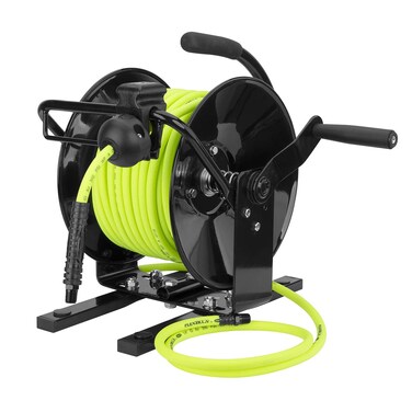 Flexzilla Manual Open Face Air Hose Reel 14 in x 100 ft Heavy Duty Lightweight Hybrid ZillaGreen  L8654FZ