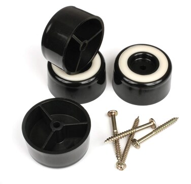 Slipstick CB511 1 Inch Tall Floor Protector Furniture Feet with Non Slip Rubber Grip Set of 4 2 Wide x 1 Height  Black Plastic