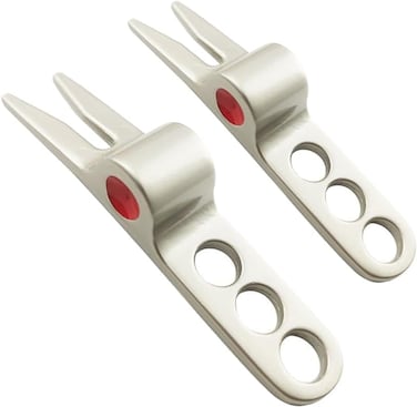 Juroicessry 1 Pair Silver Durable Golf Ball Fork Pivot Divot Repair Tool Compatible Cameron Divot Tools for Scotty Golf Divot Tools