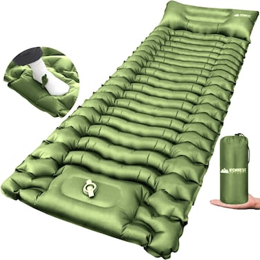 IFORREST Ultralight SelfInflating Camping Sleeping Pad 79x27x3 in 30s Foot Pump Inflate Mattress EggShaped Air Cells Builtin Pillow  Ideal fot Tent Cot or Hammock