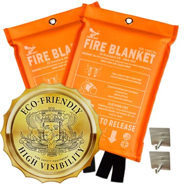 Supa Ant Emergency Fire Blanket for Home and Kitchen  2 Pack 1500F High Visibility Glow in The Dark Smother Kitchen Fire Blanket  CE Certified Hero Fire Blankets Emergency for Home 40 2pk