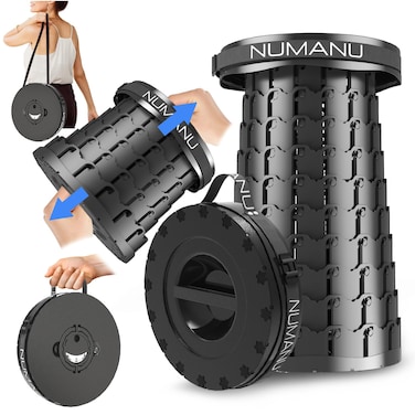 NUMANU 2024 Upgraded XXL Collapsible Stool 197 1000lbs Max Weight Wider  Taller Pop Up Seat Heavy Duty Portable Retractable Folding Chair or Travel Foot Rest Gift for Camping  Outdoors