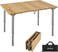 KingCamp Bamboo Folding Table Lightweight Camping Table with Adjustable Height Aluminum Legs 4Fold Compact Small Portable Camp Tables for Travel RV Picnic Party Beach Outdoor and Indoor 12 Person