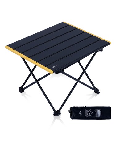 iClimb Ultralight Compact Camping Folding Table with Carry Bag Black  S