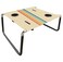 Neso Portable Beach Table with Cup Holders Cell Phone Pockets Lightweight for Picnics and Parks Rainbow