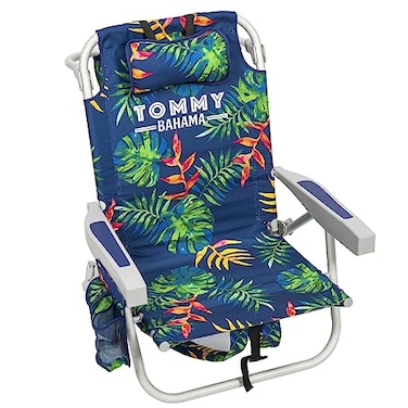 Tommy Bahama 5 Position Beach Chair Green Leaves