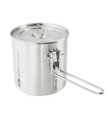 GSI Outdoors Stainless 11 L Boiler for Ultralight Backpacking and Outdoor Glacier Stainless Steel Kettle 11 L for Ultralight Backpacking and Camping Brushed 11 L