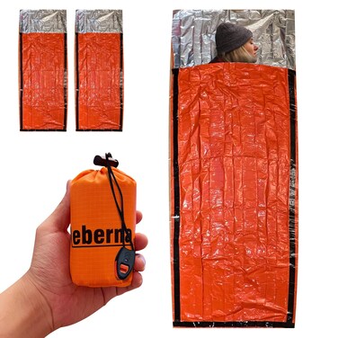 Emergency Sleeping Bag Survival Bag 2 Pack  Survival Sleeping Bag Emergency Sleeping Bags Emergency Bivy Sack  Portable Emergency Blanket Survival Gear Emergency Bivvy Thermal Sleeping Bag Camping