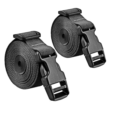 PERCARE Premium Utility Straps with Quick Release Buckle Adjustable Heavy Duty Long Nylon Tie Down Straps Lashing Straps for Backpack Tactical Camping Gear Sleeping Bag MattressBlack 2Pcs135ft