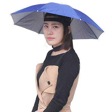 Accinouter Adult Umbrella Hat Folding Headwear 26 Hands Free Sunshade Double Layer Protection Parasol for Fishing Gardening Beach Camping Party RoyalBlue 142x26x26 Open 142x 2 Fold