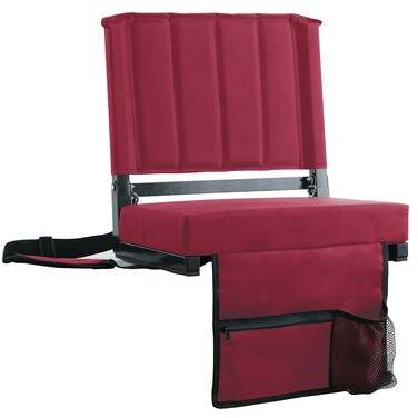 SPORT BEATS Stadium Seat for Bleachers with Back Support and Cushion Includes Shoulder Strap and Cup Holder