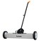 Toolwiz Magnetic Sweeper 24inch Large Magnet Pickup Lawn Sweeper Roofing Tools 33Lbs Yard Magnet with Telescoping Holder and Quick Release Latch